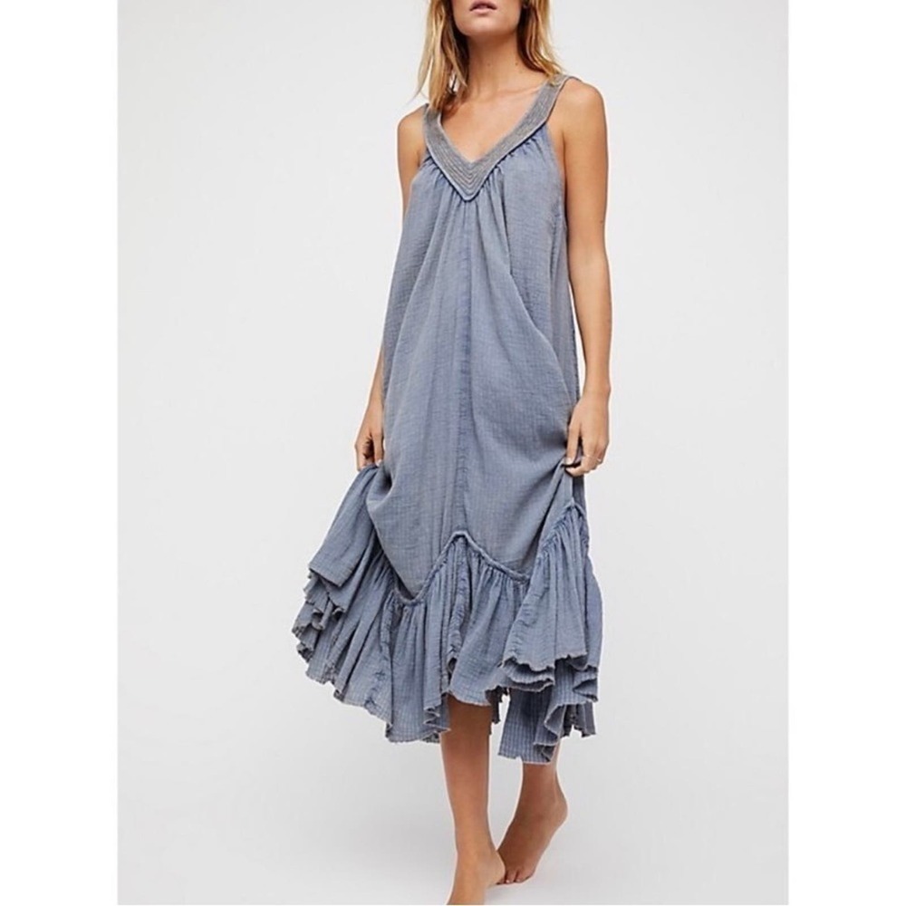 Free People | Dreams Of Bali Gauzy Maxi Dress Peach size Medium - Picture 3 of 16